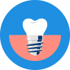 Animated dental implant supported tooth icon