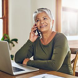 Woman talking on the phone