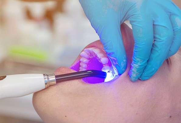 a person receiving a cavity filling