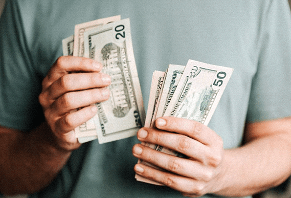 Man counting cash