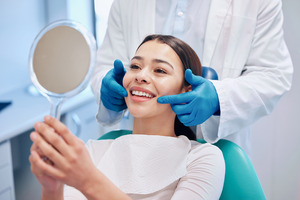 Patient smiling in the dental chair