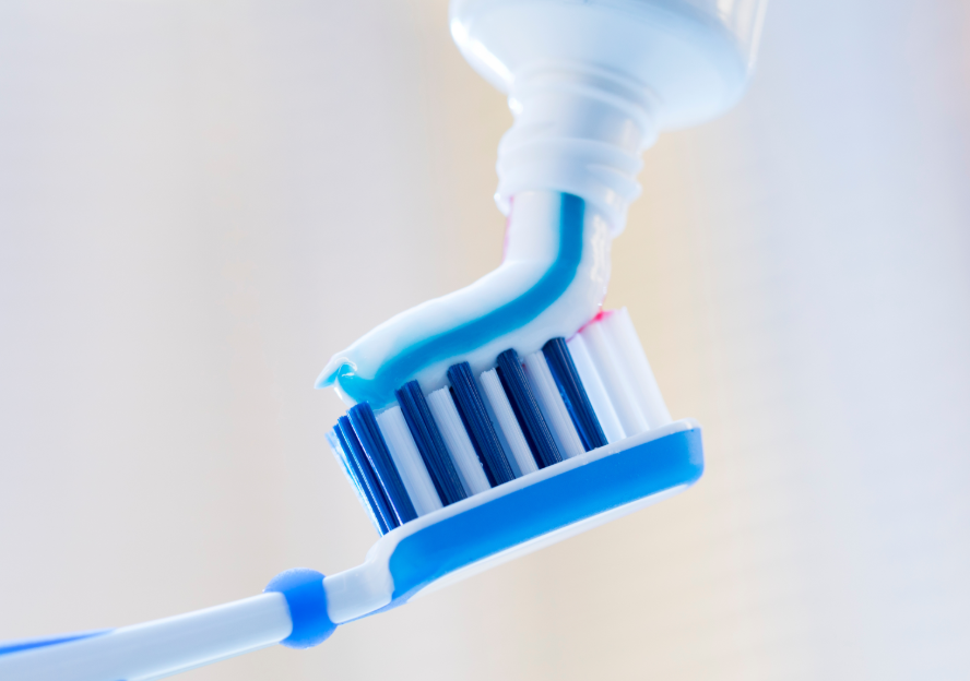 Toothpaste on brush